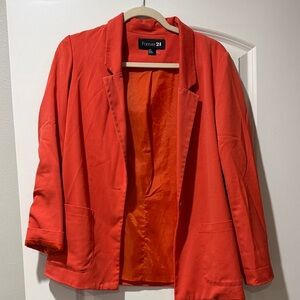 Forever 21 Vibrant Orange Blazer